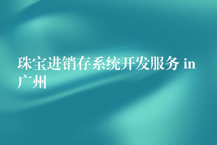 珠宝进销存系统开发服务 in 广州