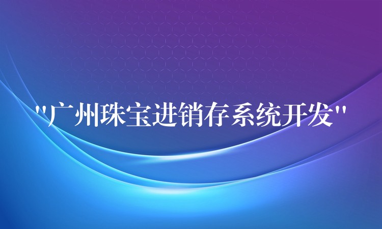 “广州珠宝进销存系统开发”