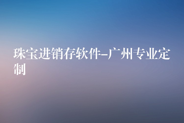 珠宝进销存软件-广州专业定制