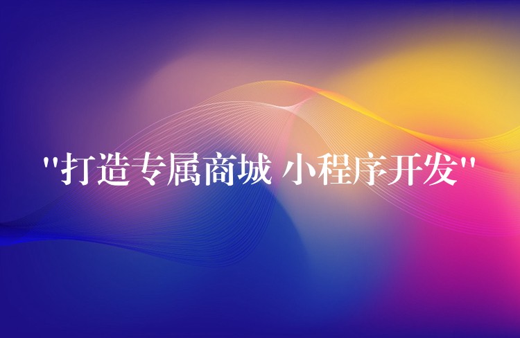 “打造专属商城 小程序开发”