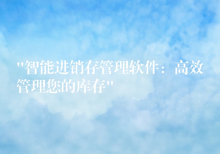 “智能进销存管理软件：高效管理您的库存”