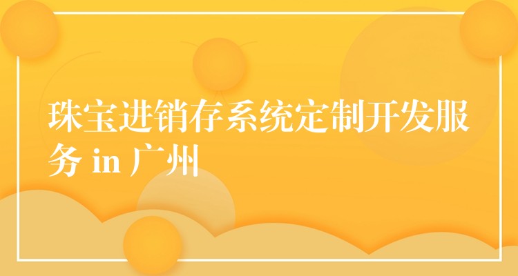 珠宝进销存系统定制开发服务 in 广州