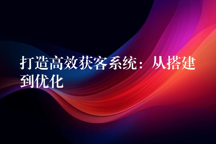 打造高效获客系统：从搭建到优化