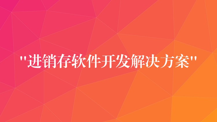 “进销存软件开发解决方案”
