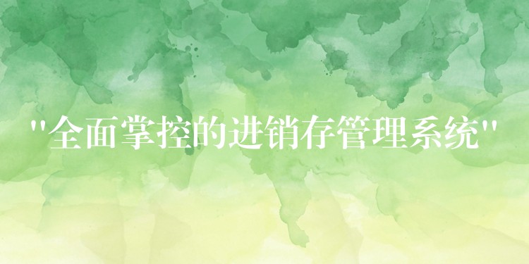 “全面掌控的进销存管理系统”