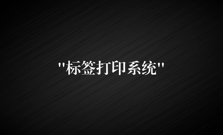 “标签打印系统”
