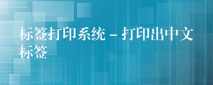 标签打印系统 – 打印出中文标签