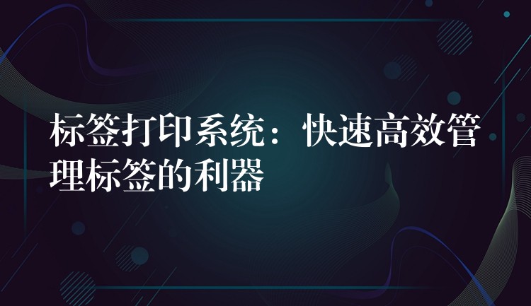 标签打印系统：快速高效管理标签的利器