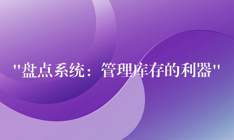 “盘点系统：管理库存的利器”