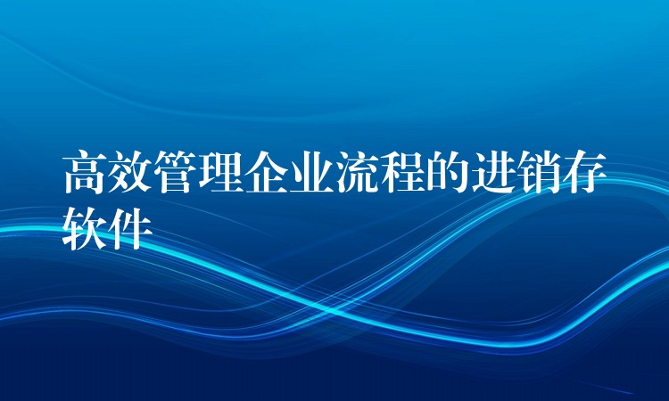高效管理企业流程的进销存软件