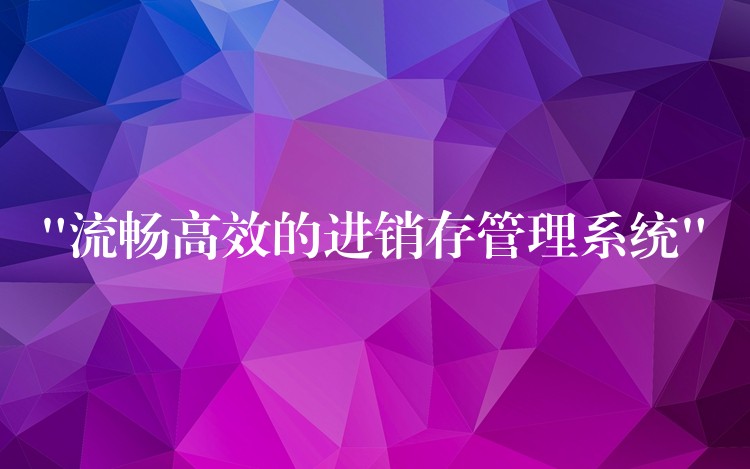 “流畅高效的进销存管理系统”