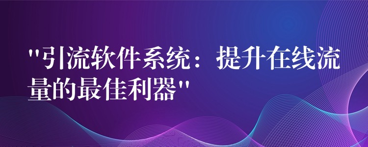 “引流软件系统：提升在线流量的最佳利器”