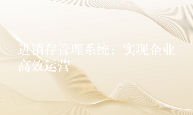 进销存管理系统：实现企业高效运营
