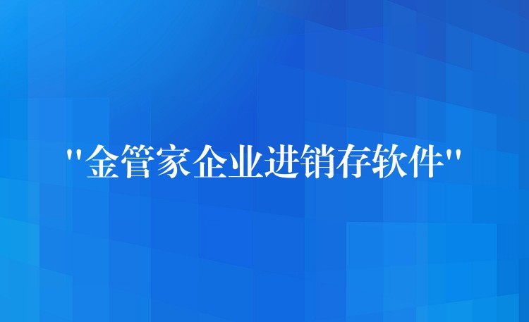 “金管家企业进销存软件”