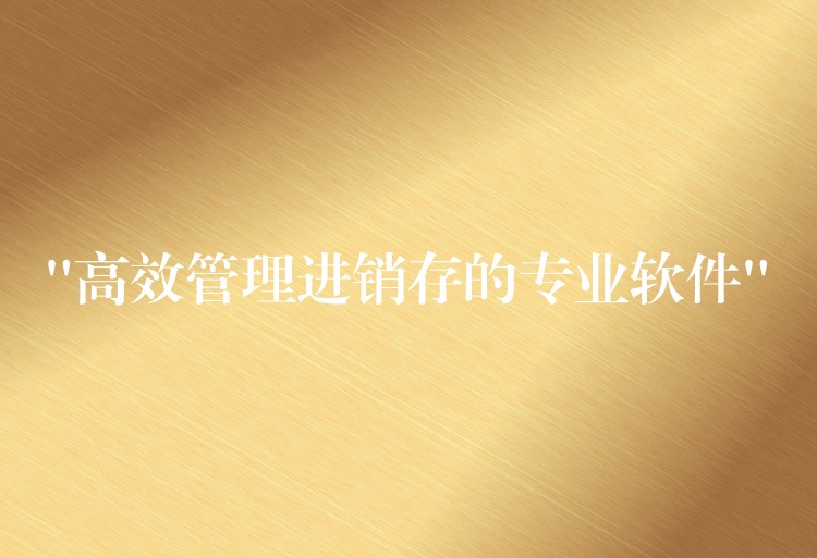 “高效管理进销存的专业软件”