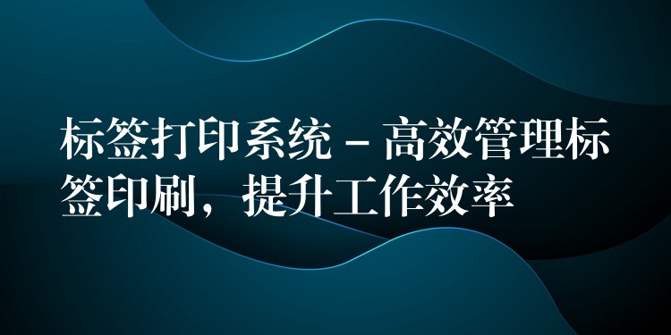 标签打印系统 – 高效管理标签印刷，提升工作效率