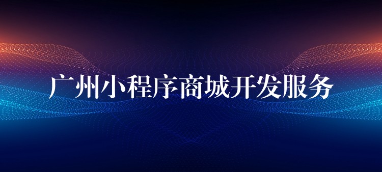 广州小程序商城开发服务